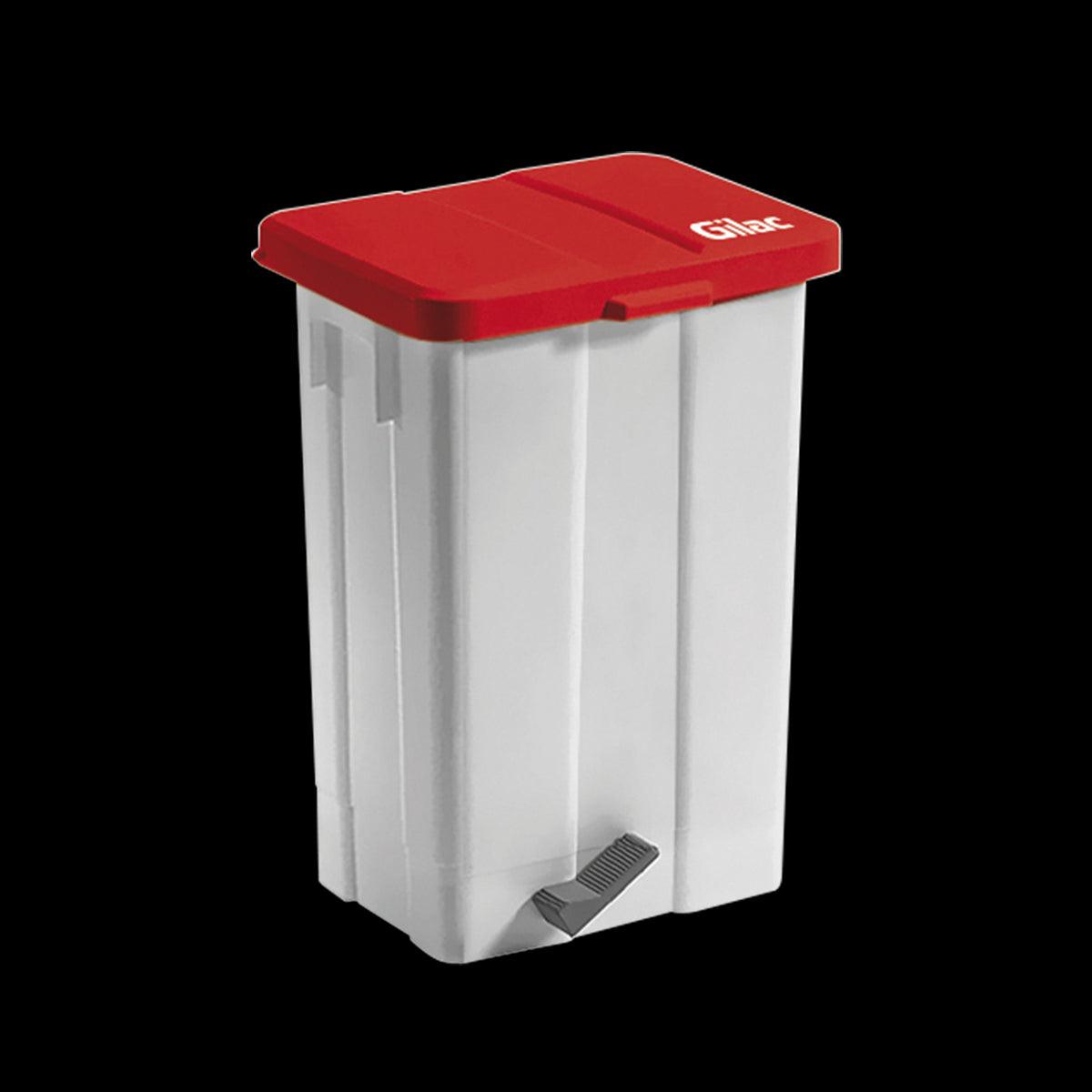 Poubelle à pédale 50 L - couvercle rouge - FRANCE CHR