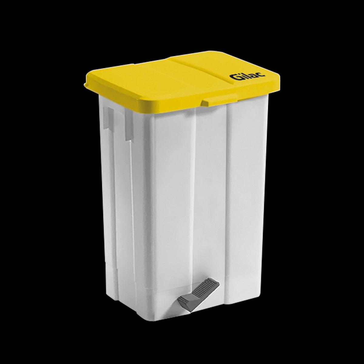 Poubelle à pédale 50 L - couvercle jaune - FRANCE CHR