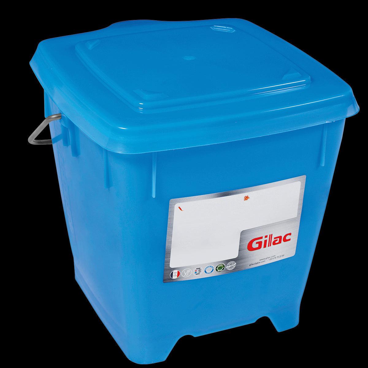 Seau carré HACCP 12 L + couvercle étanche - bleu - FRANCE CHR