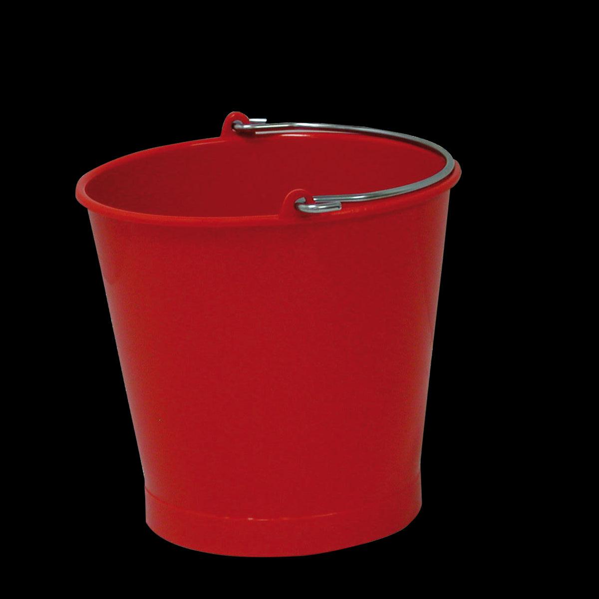 Seau rond 13 L anse inox - rouge - FRANCE CHR