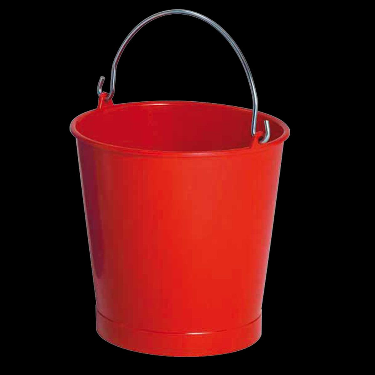 Seau rond 10 L anse inox - rouge - FRANCE CHR