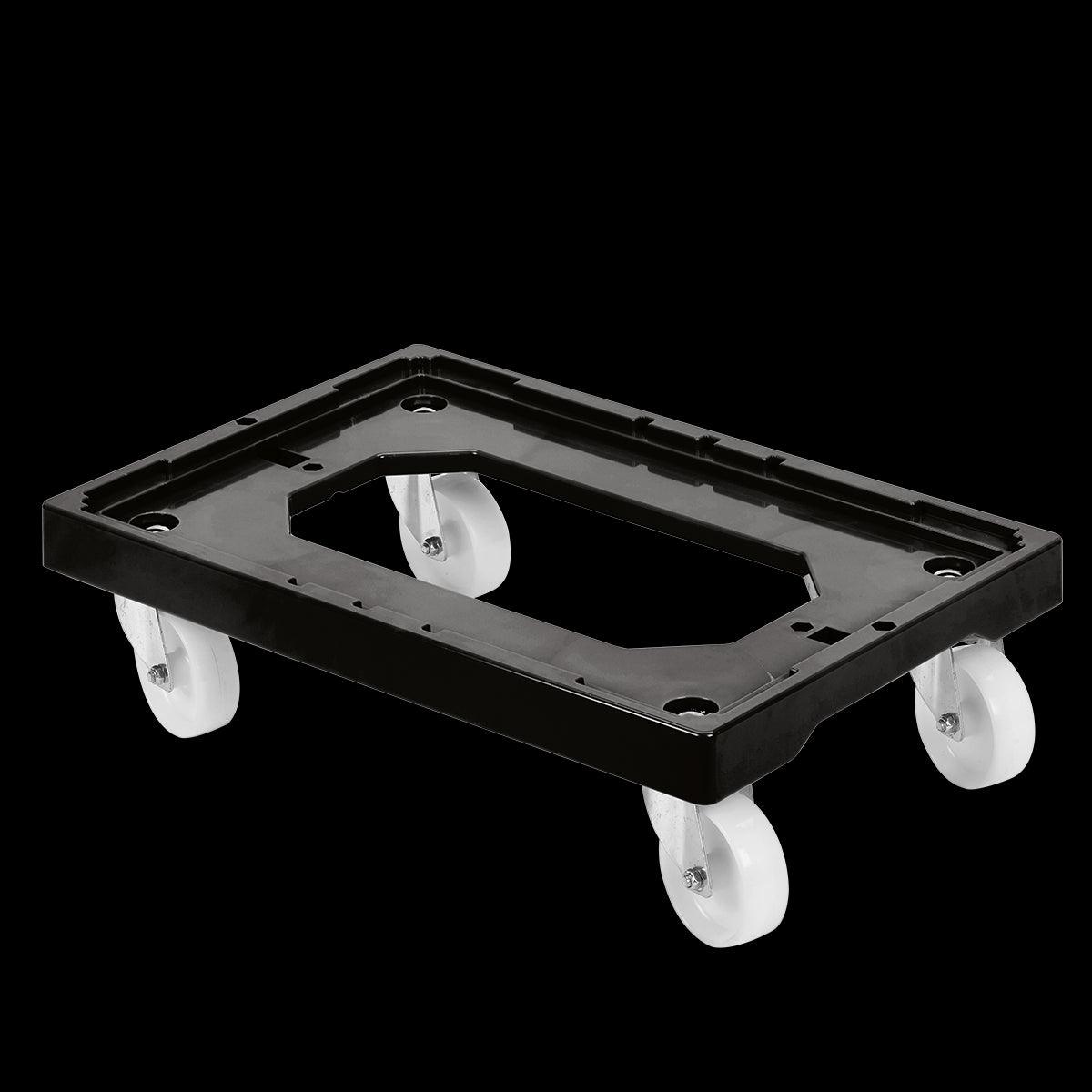 Socle rouleur 4 roues pivotantes - chape acier - noir - FRANCE CHR