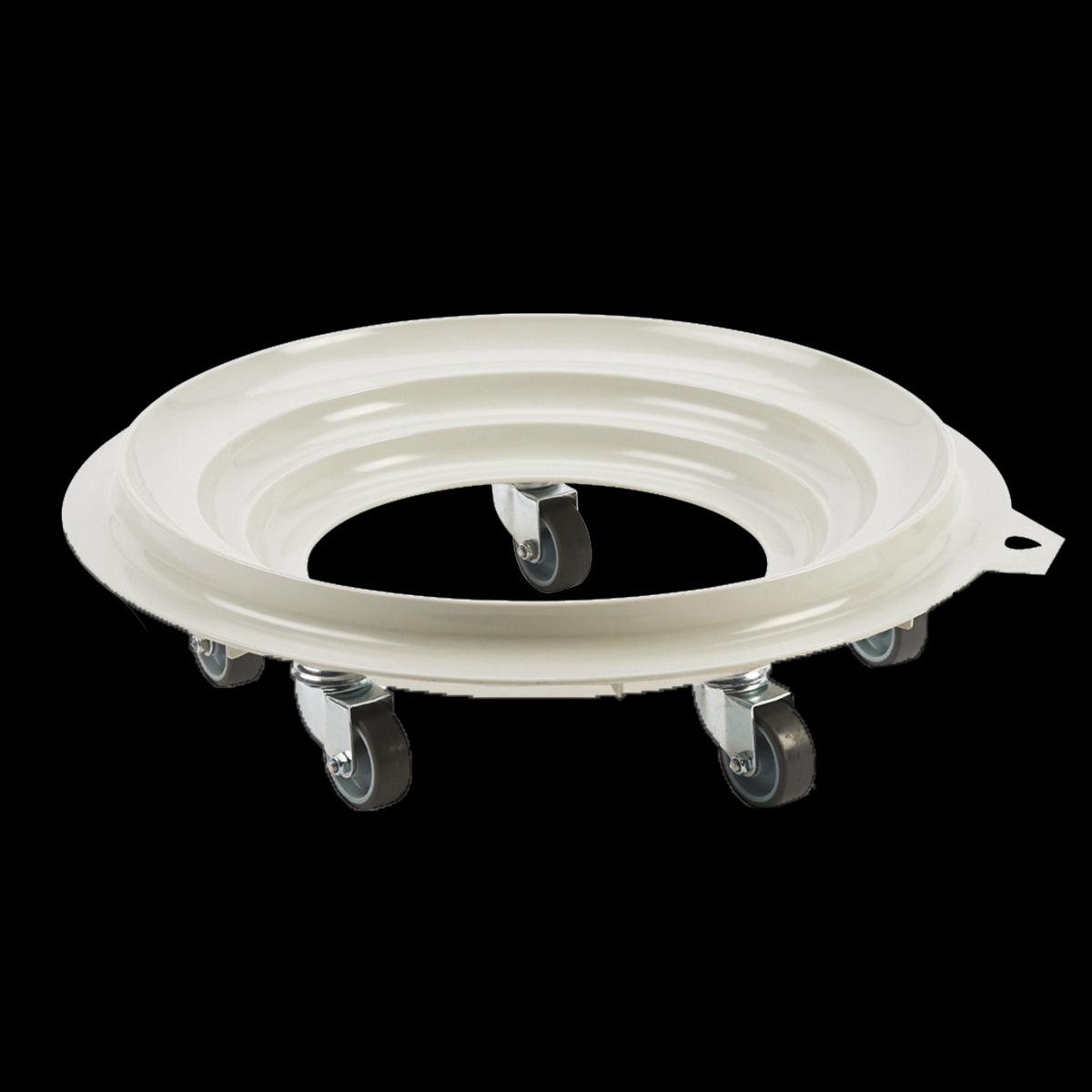 Socle rouleur rond 5 roues - chape acier - gris - FRANCE CHR