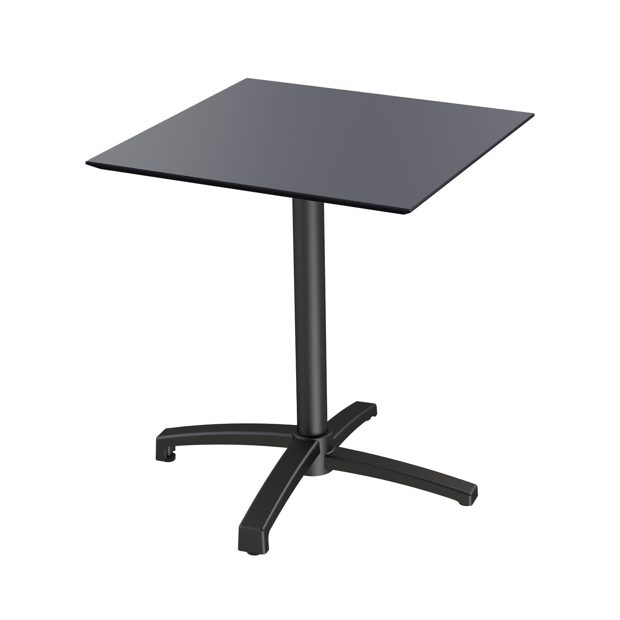 X Cross table de bistrot avec piètement noir + plateau HPL noir 70x70 cm - VEBA - 1 pcs