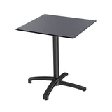 X Cross table de bistrot avec piètement noir + plateau HPL noir 70x70 cm - VEBA - 1 pcs