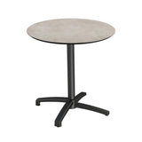 X Cross table de bistrot avec piètement noir + plateau HPL Moonstone Ø70 cm - VEBA - 1 pcs
