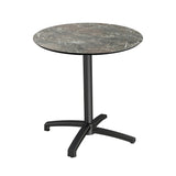 X Cross table de bistrot avec piètement noir + plateau HPL Galaxy Marble Ø70 cm - VEBA - 1 pcs