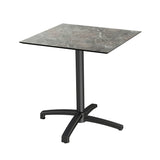 X Cross table de bistrot avec piètement noir + plateau HPL Galaxy Marble 70x70 cm - VEBA - 1 pcs