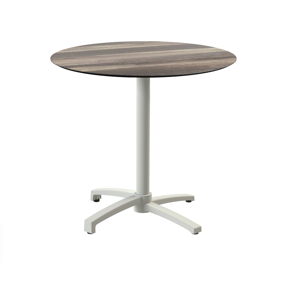 X Cross table de bistrot avec piètement sable + plateau HPL Tropical Wood Ø70 cm - VEBA - 1 pcs