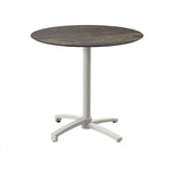X Cross table de bistrot avec piètement sable + plateau HPL Riverwashed Wood Ø70 cm - VEBA - 1 pcs