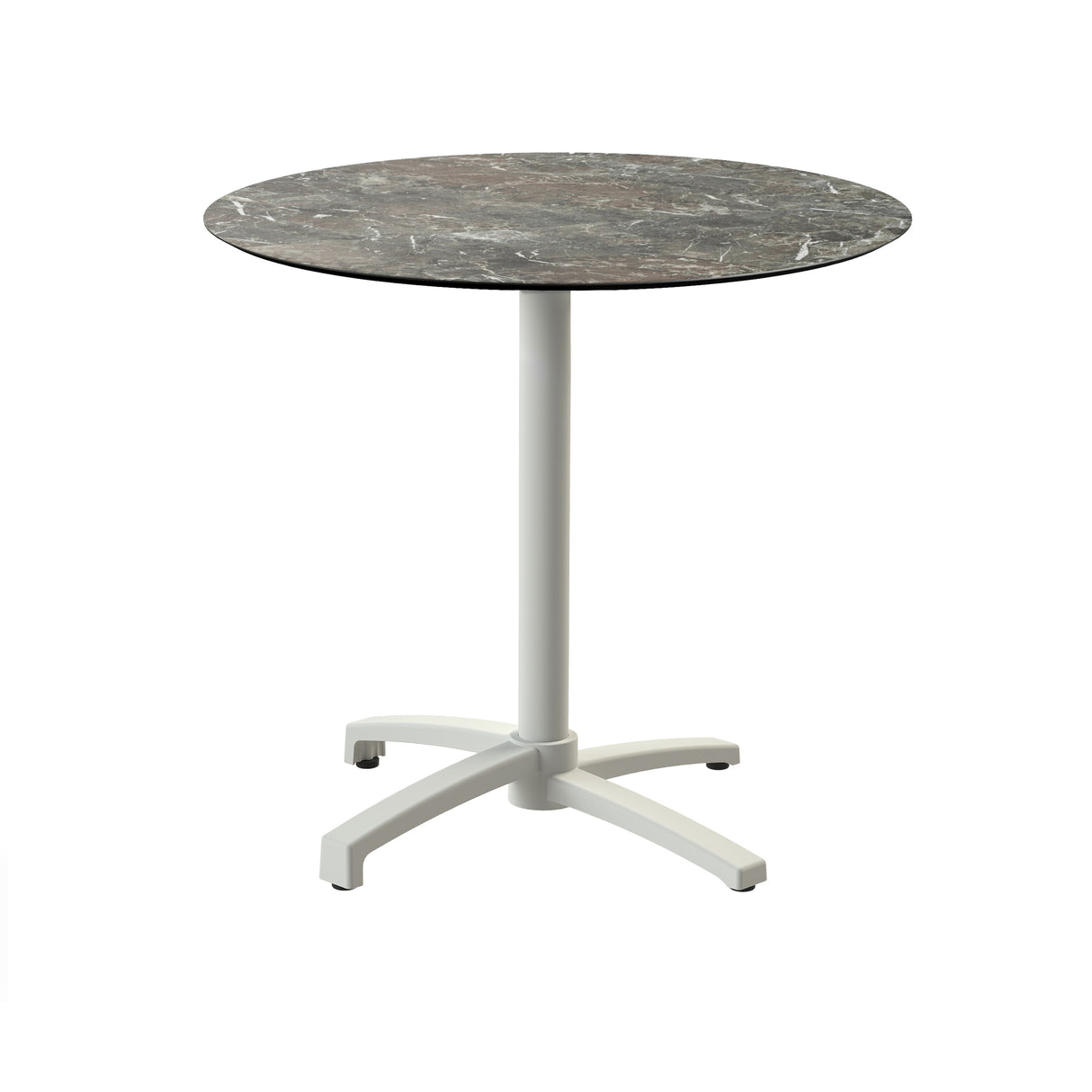 X Cross table de bistrot avec piètement sable + plateau HPL Galaxy Marble Ø70 cm - VEBA - 1 pcs
