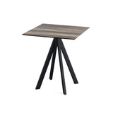 Infinity table de bistrot avec piètement noir + plateau HPL Tropical Wood 70x70 cm - VEBA - 1 pcs
