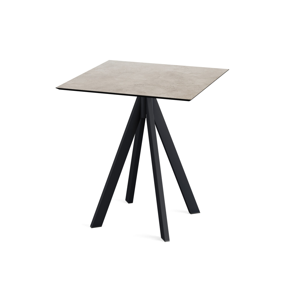 Infinity table de bistrot avec piètement noir + plateau HPL Moonstone 70x70 cm - VEBA - 1 pcs