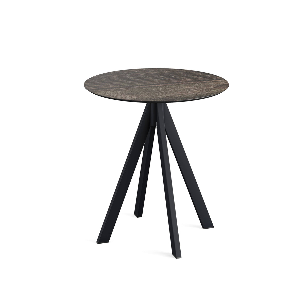 Infinity table de bistrot avec piètement noir + plateau HPL Riverwashed Wood Ø70 cm - VEBA - 1 pcs