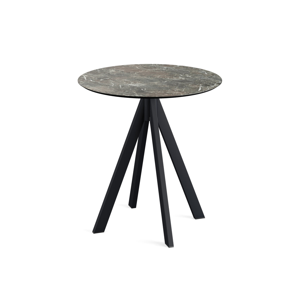 Infinity table de bistrot avec piètement noir + plateau HPL Galaxy Marble Ø70 cm - VEBA - 1 pcs