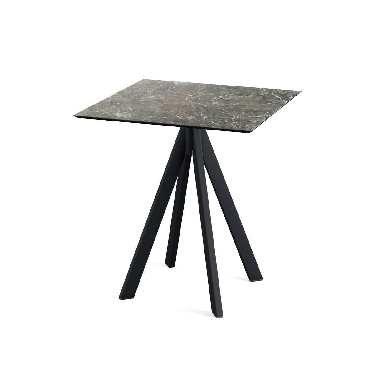 Infinity table de bistrot avec piètement noir + plateau HPL Galaxy Marble 70x70 cm - VEBA - 1 pcs