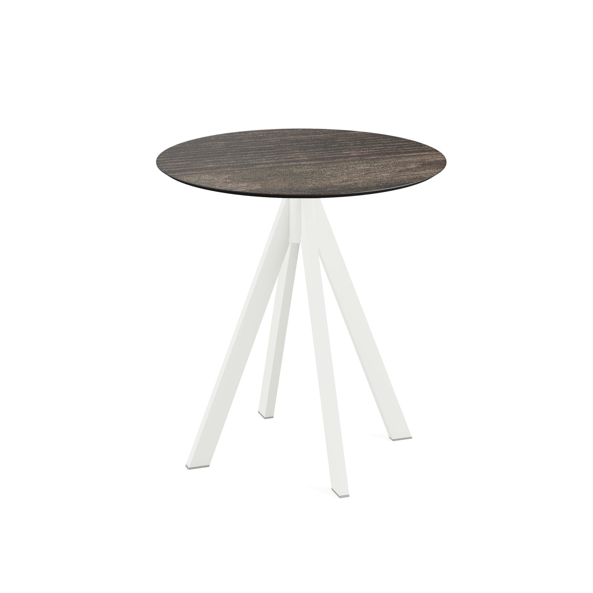 Infinity table de bistrot avec piètement blanc + plateau HPL Riverwashed Wood Ø70 cm - VEBA - 1 pcs