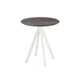 Infinity table de bistrot avec piètement blanc + plateau HPL Riverwashed Wood Ø70 cm - VEBA - 1 pcs