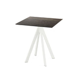 Infinity table de bistrot avec piètement blanc + plateau HPL Riverwashed Wood 70x70 cm - VEBA - 1 pcs
