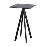 Infinity mange-debout avec piètement noir + plateau HPL noir 70x70 cm - VEBA - 1 pcs