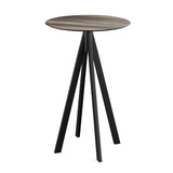 Infinity mange-debout avec piètement noir + plateau HPL Tropical Wood Ø70 cm - VEBA - 1 pcs