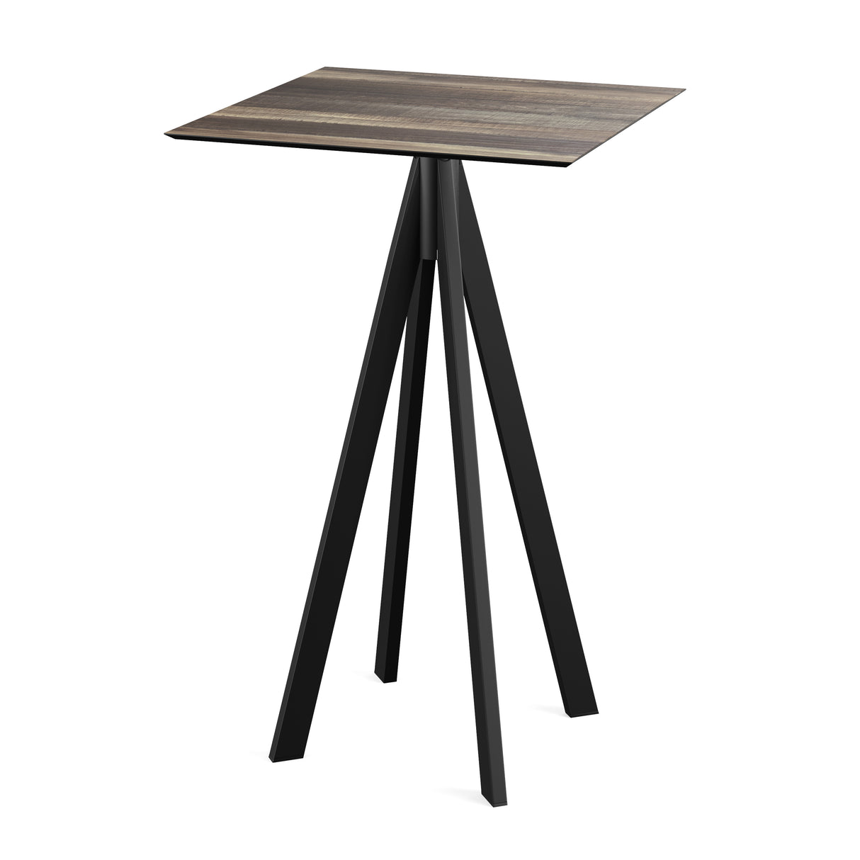 Infinity mange-debout avec piètement noir + plateau HPL Tropical Wood 70x70 cm - VEBA - 1 pcs