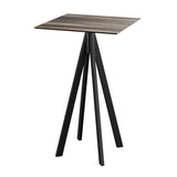 Infinity mange-debout avec piètement noir + plateau HPL Tropical Wood 70x70 cm - VEBA - 1 pcs