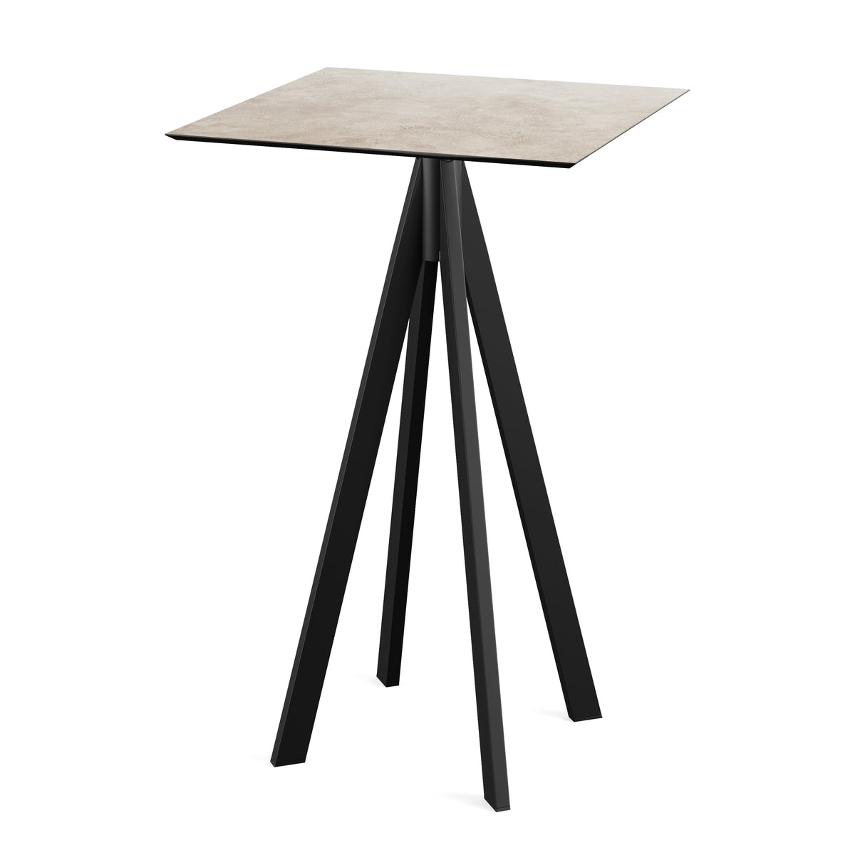 Infinity mange-debout avec piètement noir + plateau HPL Moonstone 70x70 cm - VEBA - 1 pcs