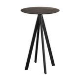 Infinity mange-debout avec piètement noir + plateau HPL Riverwashed Wood Ø70 cm - VEBA - 1 pcs