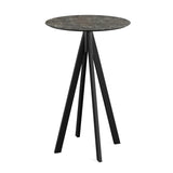 Infinity mange-debout avec piètement noir + plateau HPL Galaxy Marble Ø70 cm - VEBA - 1 pcs