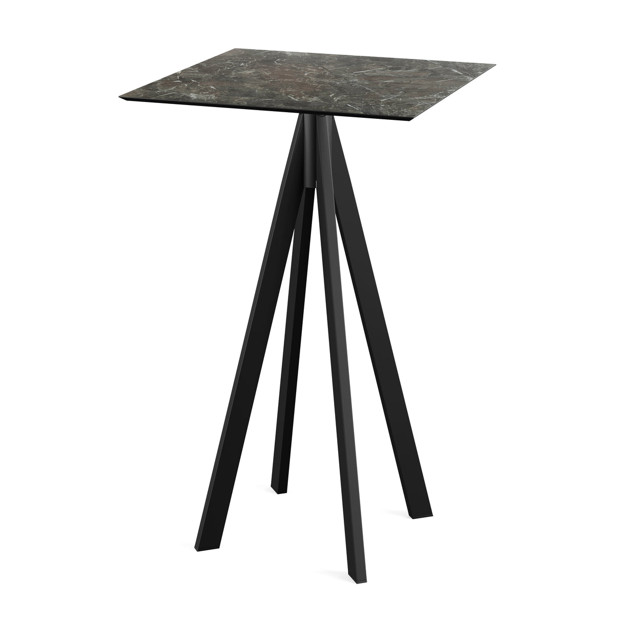 Infinity mange-debout avec piètement noir + plateau HPL Galaxy Marble 70x70 cm - VEBA - 1 pcs