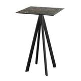 Infinity mange-debout avec piètement noir + plateau HPL Galaxy Marble 70x70 cm - VEBA - 1 pcs
