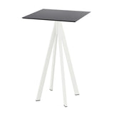 Infinity mange-debout avec piètement blanc + plateau HPL noir 70x70 cm - VEBA - 1 pcs