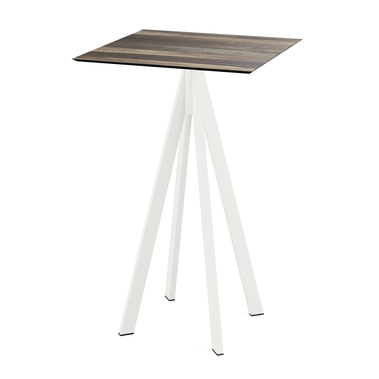 Infinity mange-debout avec piètement blanc + plateau HPL Tropical Wood 70x70 cm - VEBA - 1 pcs