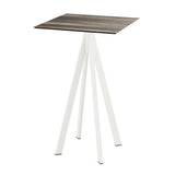 Infinity mange-debout avec piètement blanc + plateau HPL Tropical Wood 70x70 cm - VEBA - 1 pcs