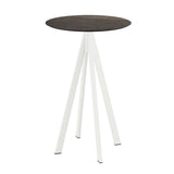 Infinity mange-debout avec piètement blanc + plateau HPL Riverwashed Wood Ø70 cm - VEBA - 1 pcs