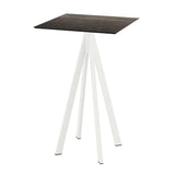 Infinity mange-debout avec piètement blanc + plateau HPL Riverwashed Wood 70x70 cm - VEBA - 1 pcs