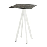 Infinity mange-debout avec piètement blanc + plateau HPL Galaxy Marble 70x70 cm - VEBA - 1 pcs