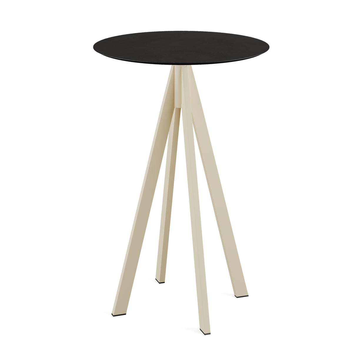 Infinity mange-debout avec piètement sable + plateau HPL noir Ø 70 cm - VEBA - 1 pcs