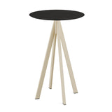 Infinity mange-debout avec piètement sable + plateau HPL noir Ø 70 cm - VEBA - 1 pcs