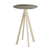 Infinity mange-debout avec piètement sable + plateau HPL Tropical Wood Ø70 cm - VEBA - 1 pcs