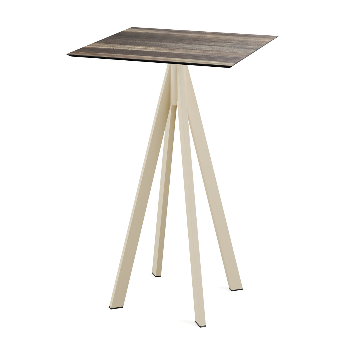 Infinity mange-debout avec piètement sable + plateau HPL Tropical Wood 70x70 cm - VEBA - 1 pcs