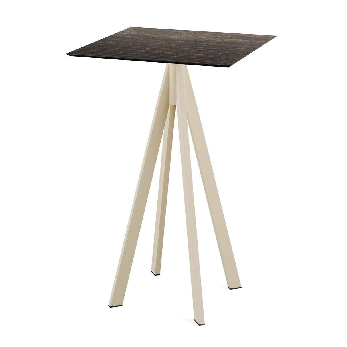 Infinity mange-debout avec piètement sable + plateau HPL Riverwashed Wood 70x70 cm - VEBA - 1 pcs