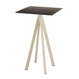 Infinity mange-debout avec piètement sable + plateau HPL Riverwashed Wood 70x70 cm - VEBA - 1 pcs