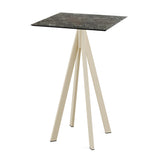 Infinity mange-debout avec piètement sable + plateau HPL Galaxy Marble 70x70 cm - VEBA - 1 pcs