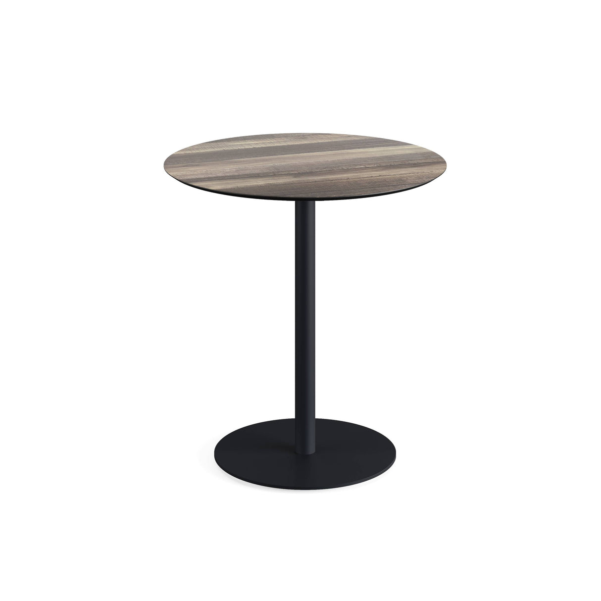 Urban table de bistrot avec piètement noir + plateau HPL Tropical Wood Ø70 cm - VEBA - 1 pcs