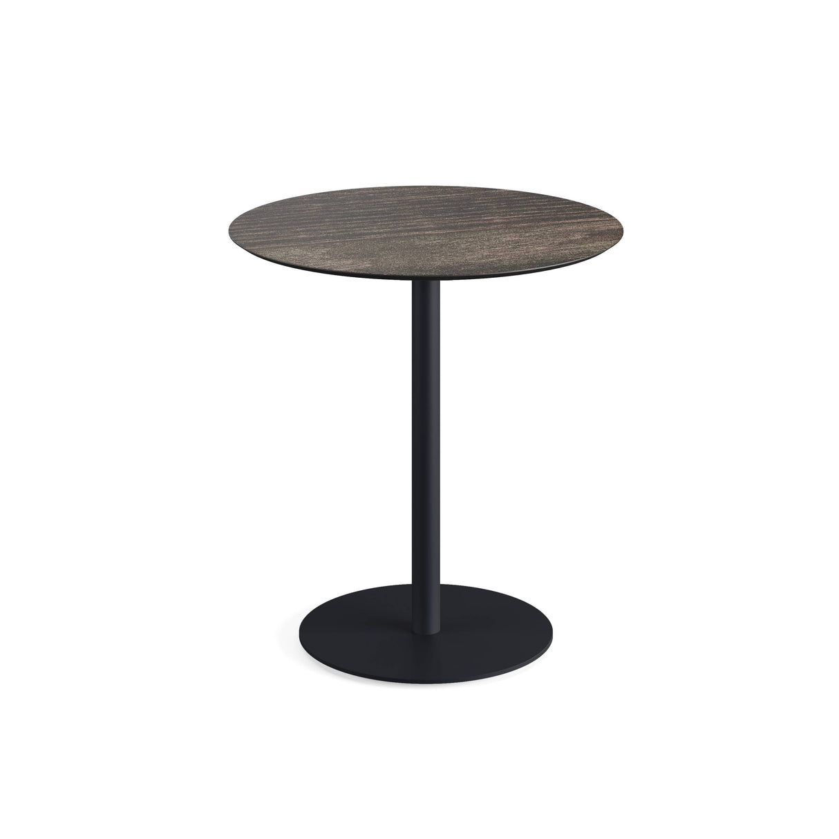 Urban table de bistrot avec piètement noir + plateau HPL Riverwashed Wood Ø70 cm - VEBA - 1 pcs