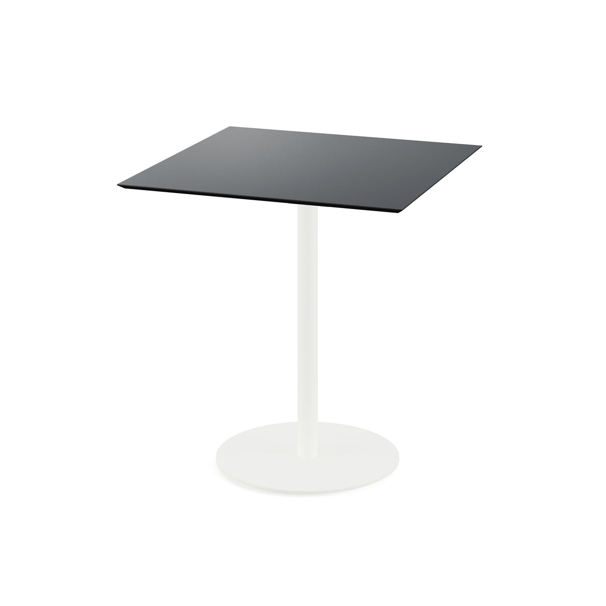 Urban table de bistrot avec piètement blanc + plateau HPL noir 70x70 cm - VEBA - 1 pcs