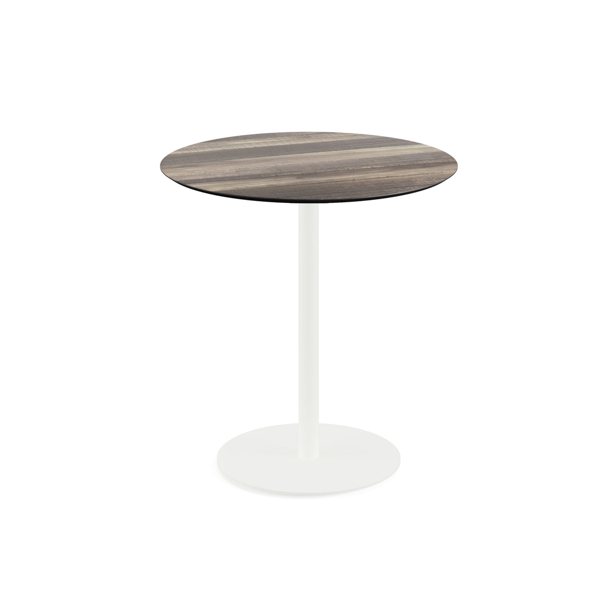 Urban table de bistrot avec piètement blanc + plateau HPL Tropical Wood Ø70 cm - VEBA - 1 pcs