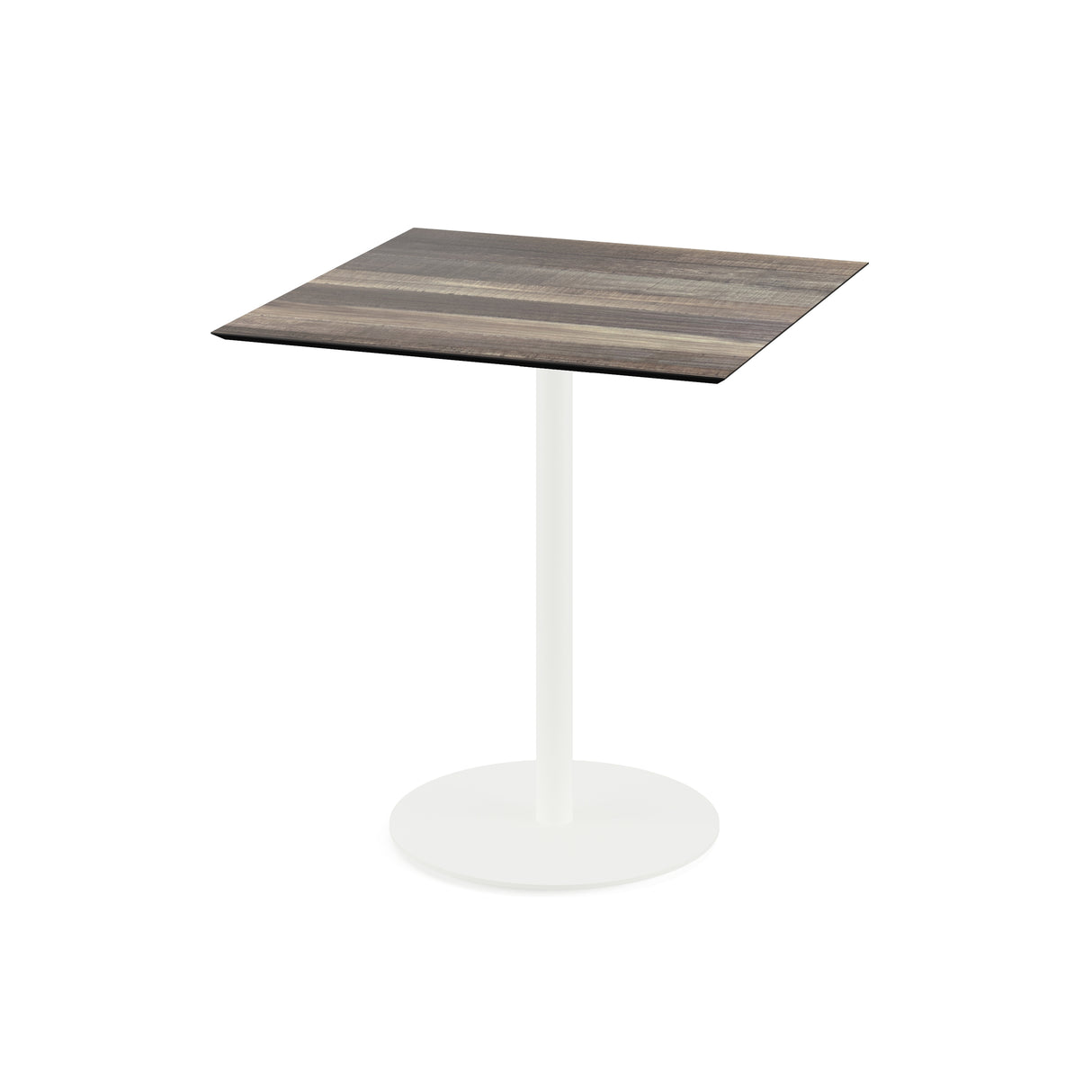 Urban table de bistrot avec piètement blanc + plateau HPL Tropical Wood 70x70 cm - VEBA - 1 pcs